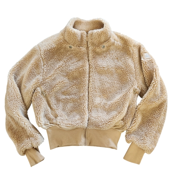 ALO Yoga Foxy Sherpa Jacket Camel Tan Size Small (MSRP:$200) - Picture 4 of 11